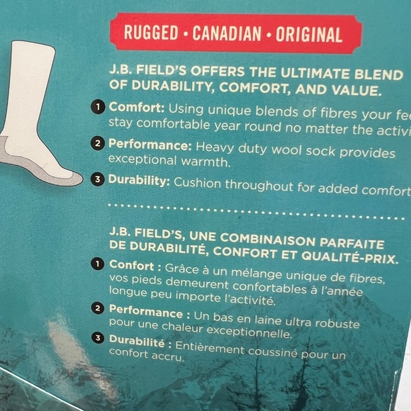 New J.B. Fields Socks Hiking Size L 8 - 12 Dark Blue Icelandic Merino Wool -30 - Picture 7 of 8